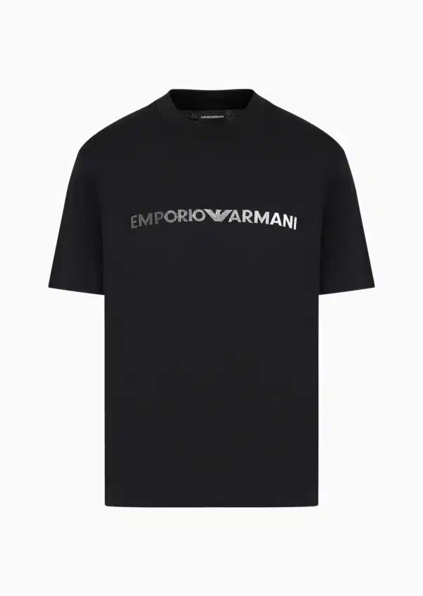 T-Shirt con Ricamo Logo Emporio Armani