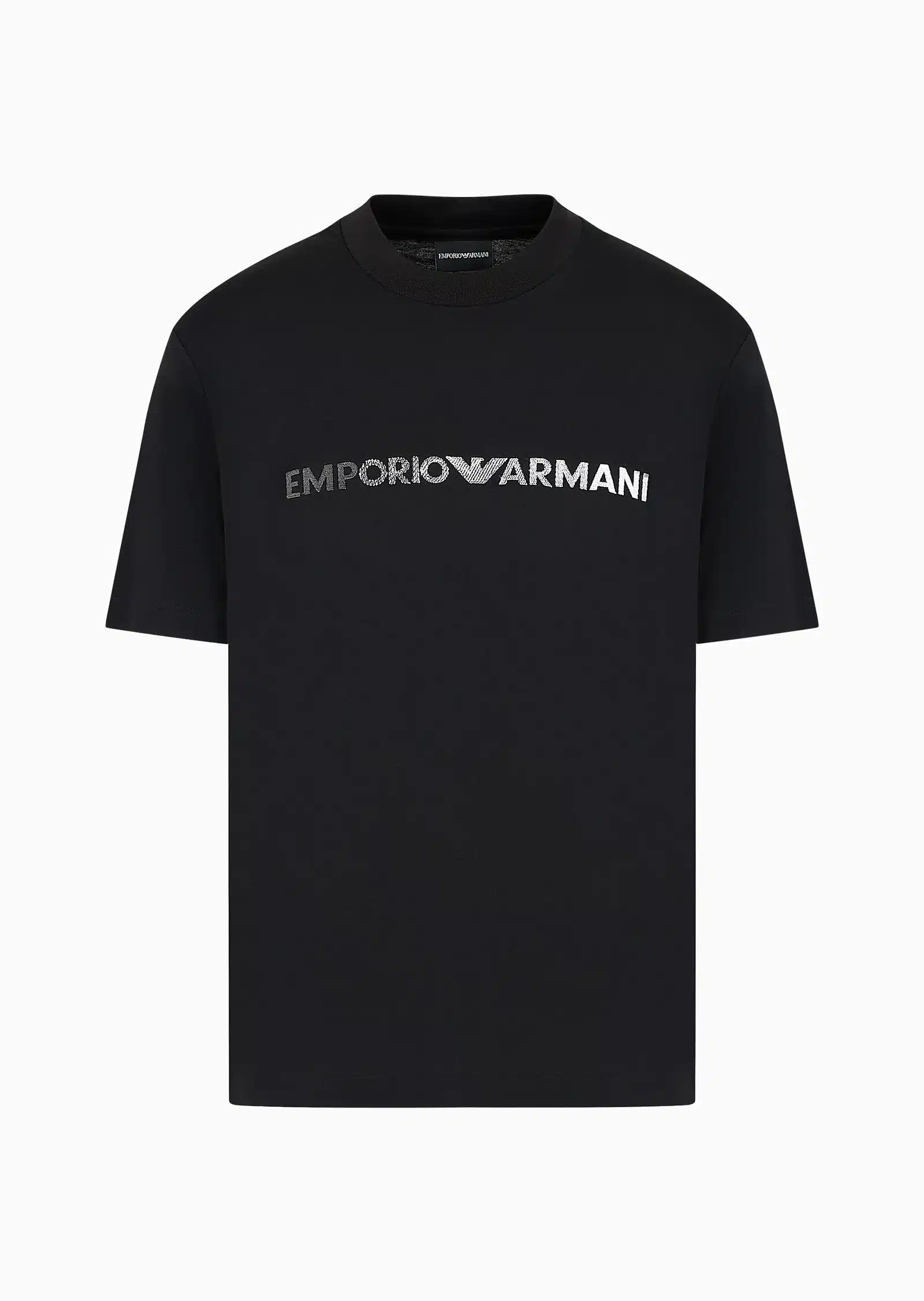 T-Shirt con Ricamo Logo Emporio Armani